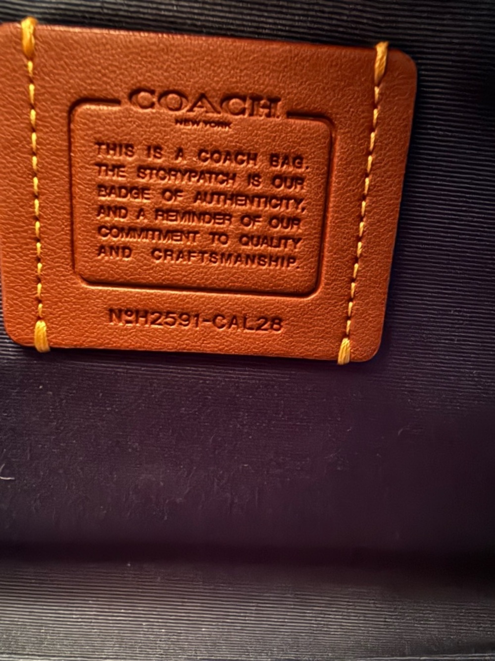 Coach Maggie Small Tote Signature Canvas Tan/deep blue Gold hardware NWT CAL28 - Picture 8 of 14